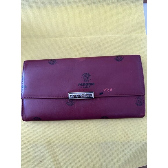 Renoma Paris Logo Tri-fold Wallet  Rust Brown 7.5x4x.0.5 - Picture 1 of 9